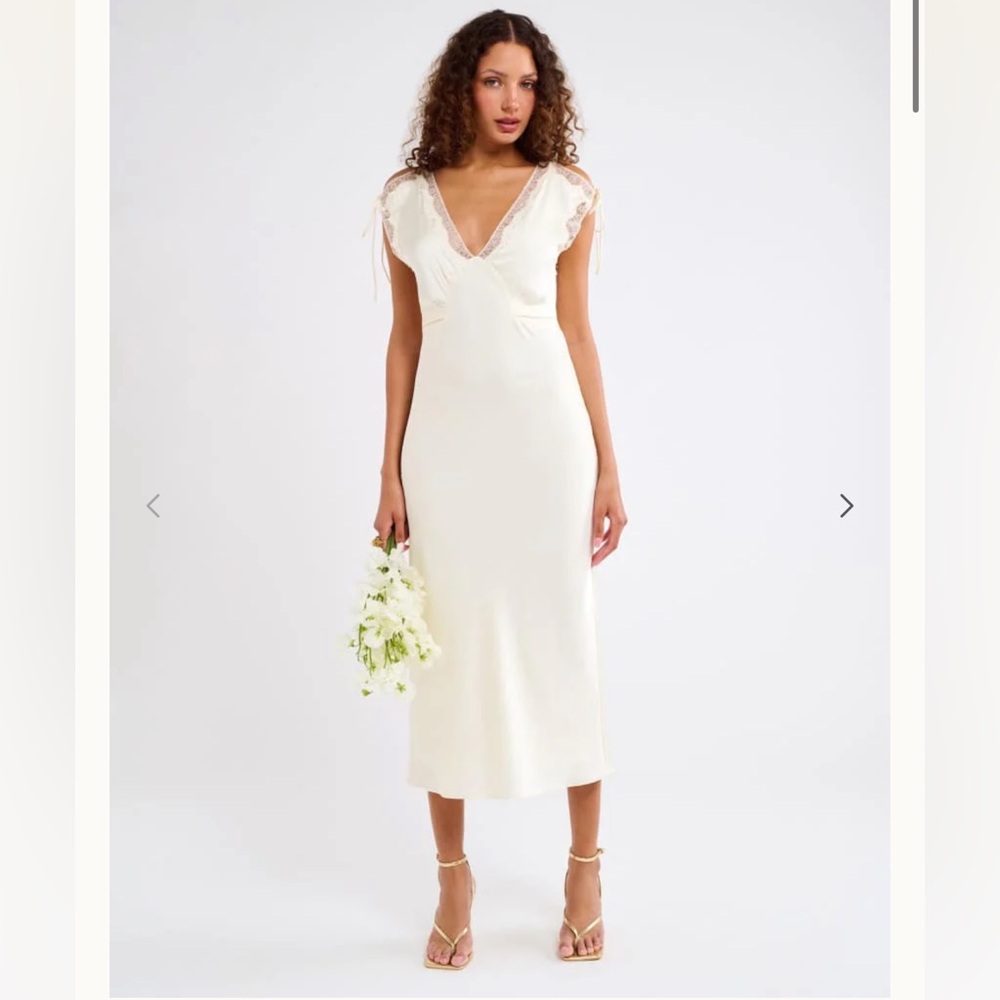 Rumored Cream Monarch Midi Dress